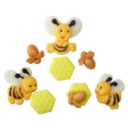 Figurki cukrowe dekoracja na tort pszczółka miód